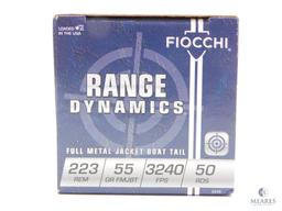 50 Rounds Fiocchi Range Dynamics .223 55 Grain FMJBT