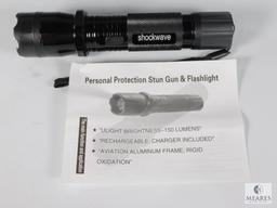 New Shock Wave Personal Protection Stun Gun & Flashlight, USB Rechargeable
