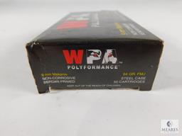 50 Rounds WPA Performance 9mm Makarov 94 Grain Steel Case Non-Corrosive Berdan Primed FMJ