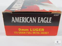 50 Rounds Federal Ammunition American Eagle 9mm Luger 115 Grain FMJ