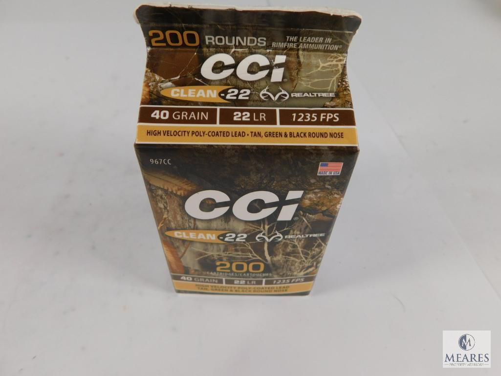 200 Rounds CCI Clean-22 Realtree 40 Grain 22 LR High Velocity Poly-Coated Lead