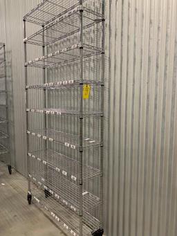 Metal Mobile Shelving on Casters w/ 9 Shelves U-Line