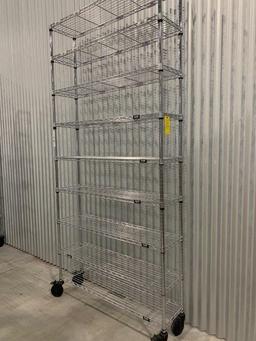 Metal Mobile Shelving on Casters w/ 9 Shelves U-Line