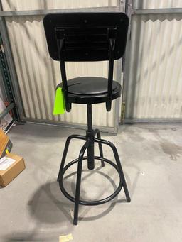 Adjustable Metal Stool with Back  U-Line