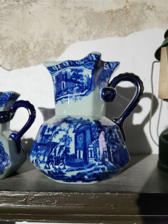 WWR Co Vintage Victoria Ware Ironstone Cobalt & White Pitchers & Misc.