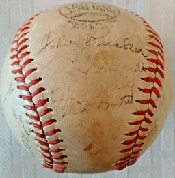 25 Signatures JSA LOA Vintage 1946 NY Giants Baseball Team Signed Autograph Ott Mize Lombardi MLB