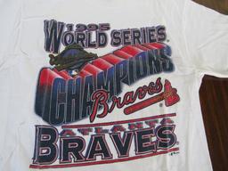 Vtg 1995 Atlanta Braves World Series Champions T - Shirt