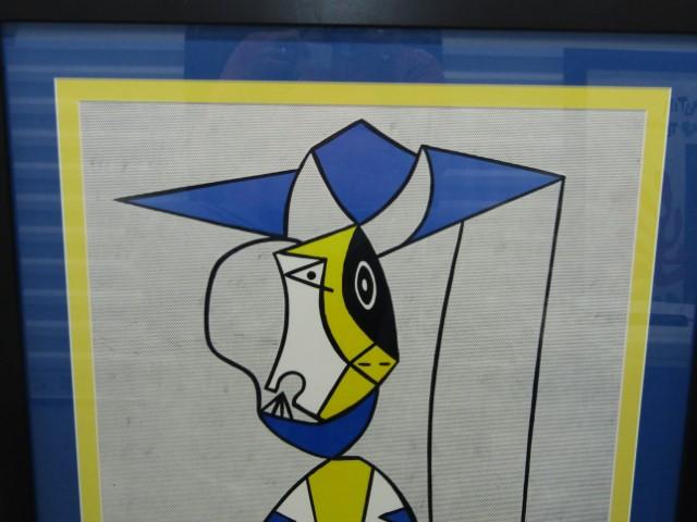 Framed And Double Matted Print " Woman With Hat " By Roy Lichtenstein (LOCAL PICK UP ONLY)