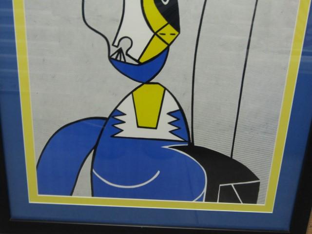 Framed And Double Matted Print " Woman With Hat " By Roy Lichtenstein (LOCAL PICK UP ONLY)