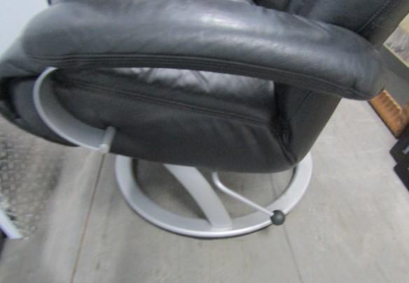 Genuine Leather Swivel Reclining Chair By Lafer of Brazil (LOCAL PICK UP ONLY)