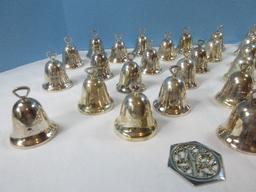 29pc Collection Reed & Barton Silverplate Annual Christmas Bell Ornaments, 10th Day of