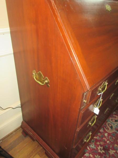 Refined Henkel-Harris Co Virginia Galleries Cherry Chippendale Style Bureau Drop front Secretary