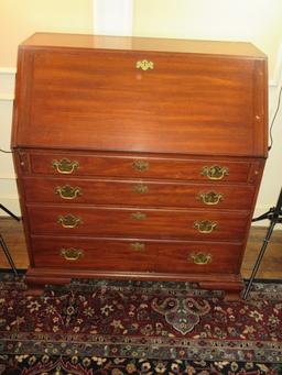 Refined Henkel-Harris Co Virginia Galleries Cherry Chippendale Style Bureau Drop front Secretary