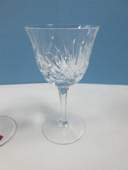 Set of 4 Gorham Crystal Cherrywood Pattern Cut Criss-Cross & Fan Design on Bowl Stemware