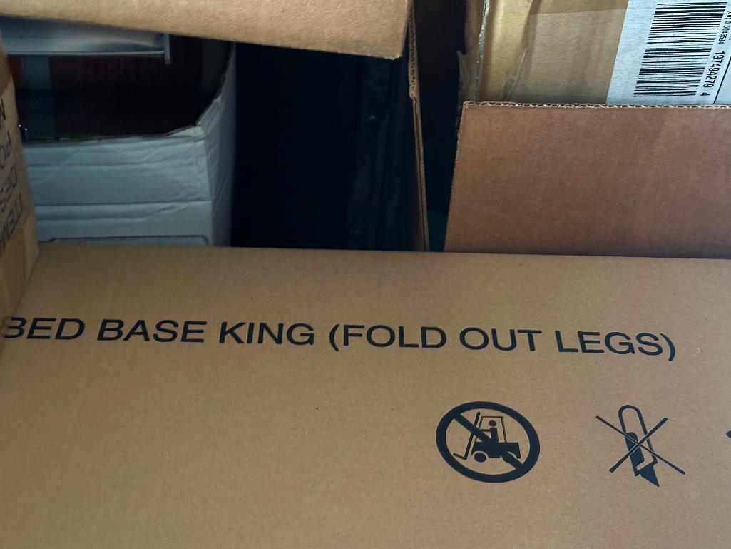 King Platform Bed Frame - Foldable legs and No Box Spring Needed * New in Box Retails at $150