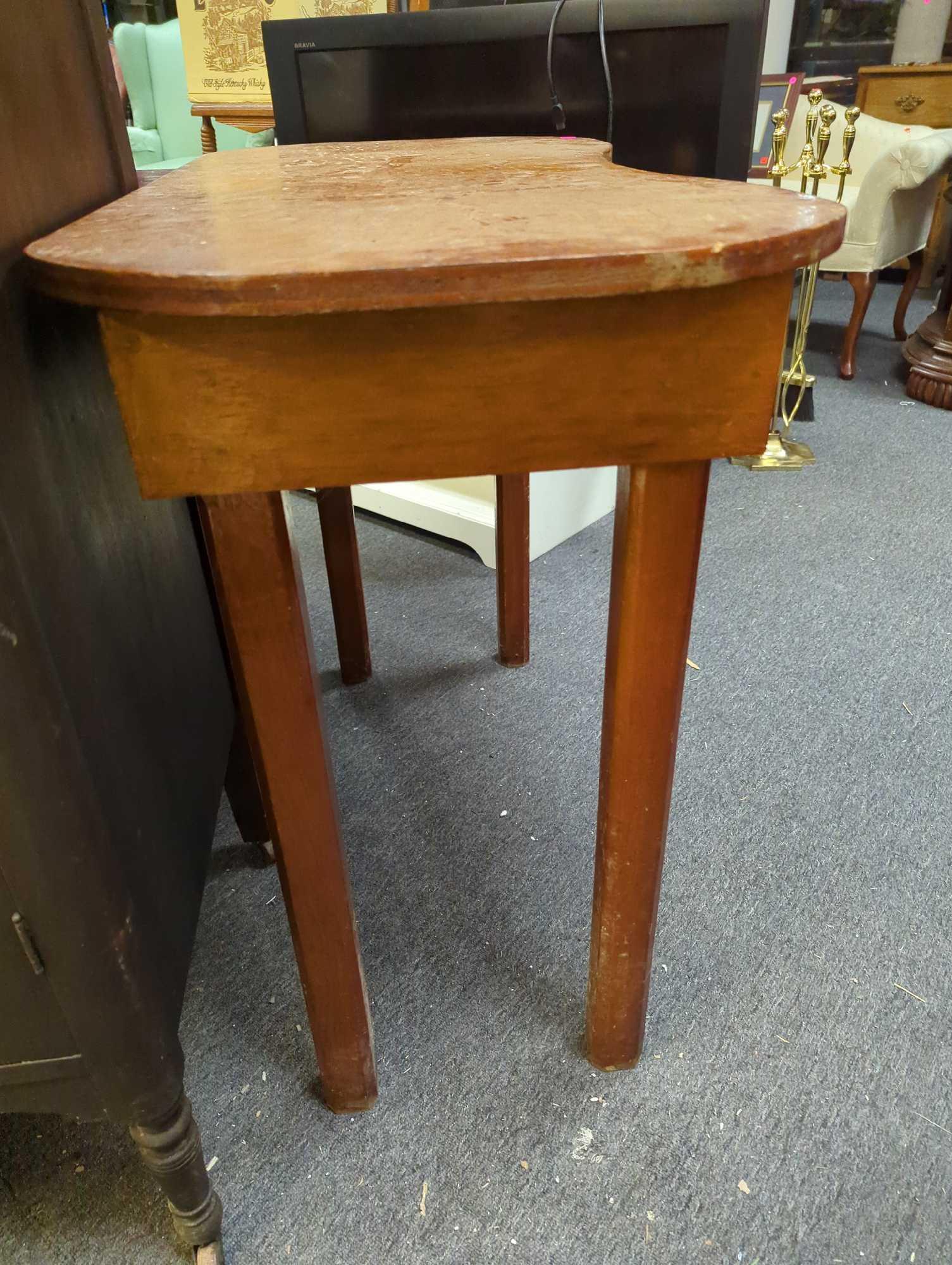 Unique vintage wood table , wash stand, dry sink, farm table. Bums as is shown in photos. Appears to