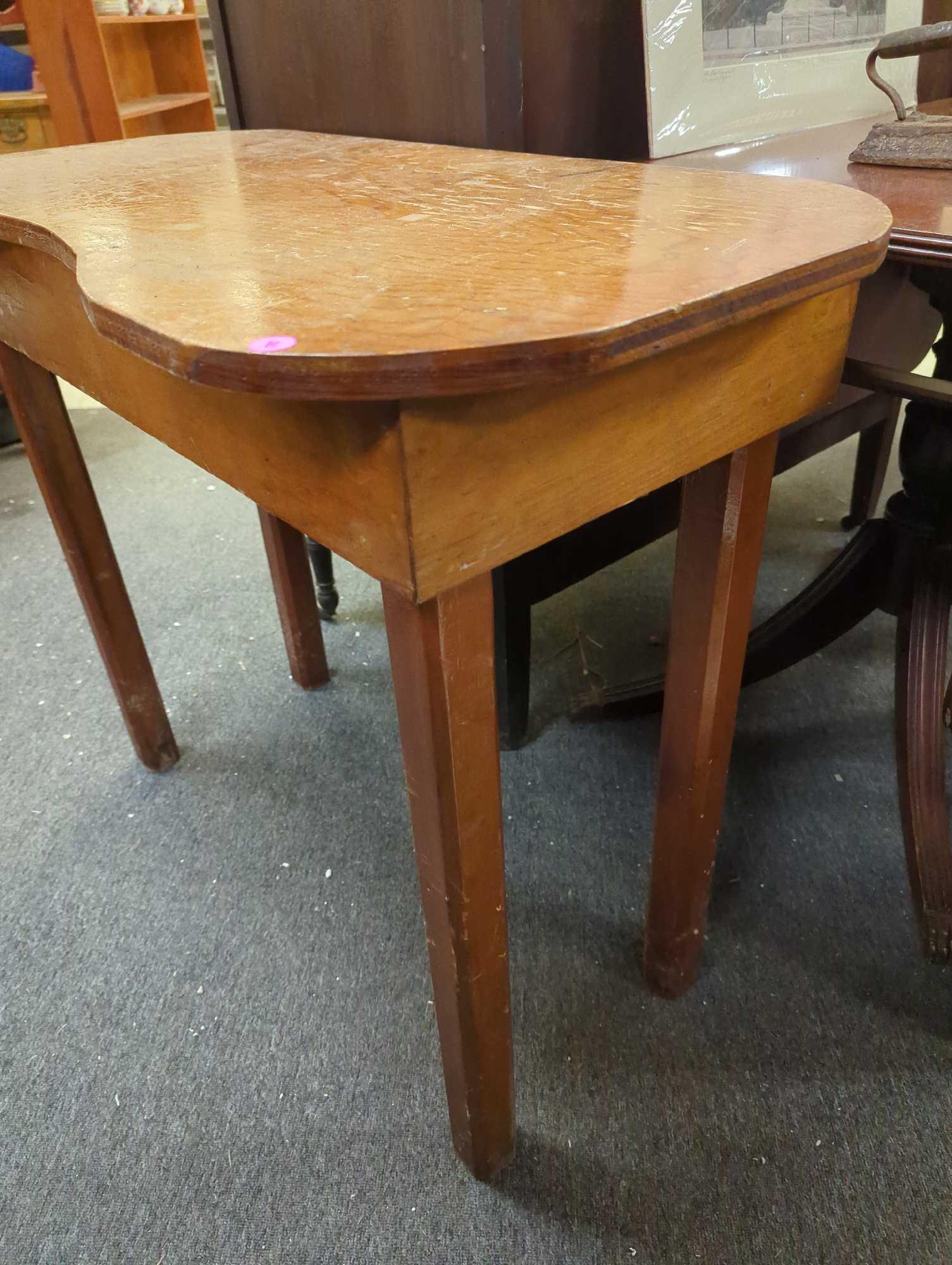 Unique vintage wood table , wash stand, dry sink, farm table. Bums as is shown in photos. Appears to