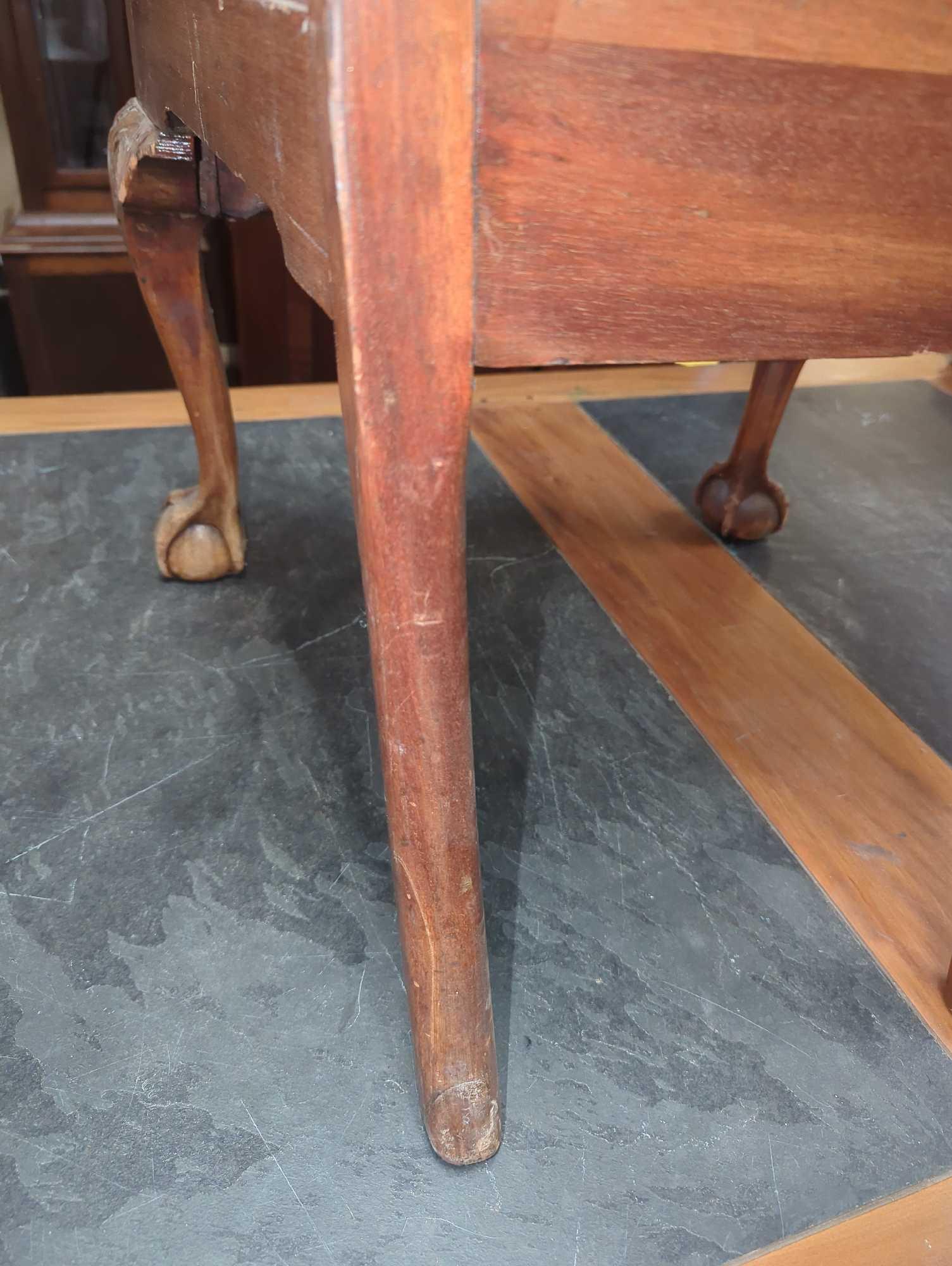 19th Century Centenial Chipendale Mahogany Side Chair, Back Of Chair has a Piece Missing, Legs Have