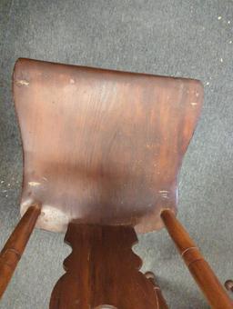 Early American Style Boot Jack Plank Seat Chair, Retail Price (Used) $112, Back is Slightly Loose,