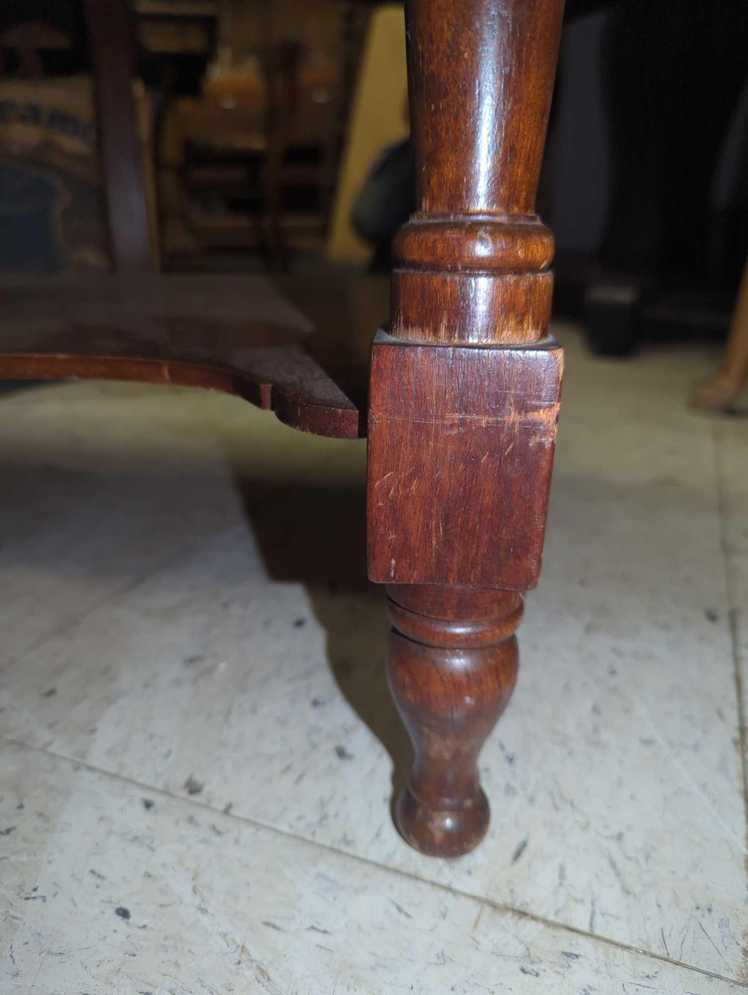 Farm House Style Mahogany Side Table, Approximate Dimensions - 29" H x 26" W x 18" D, Appears to be