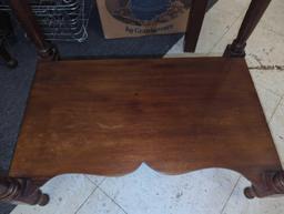 Farm House Style Mahogany Side Table, Approximate Dimensions - 29" H x 26" W x 18" D, Appears to be