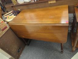 Mid Century Style Walnut Conant Ball Drop Leaf Table with 1 Drawer, Approximemt Dimensions (Open) -