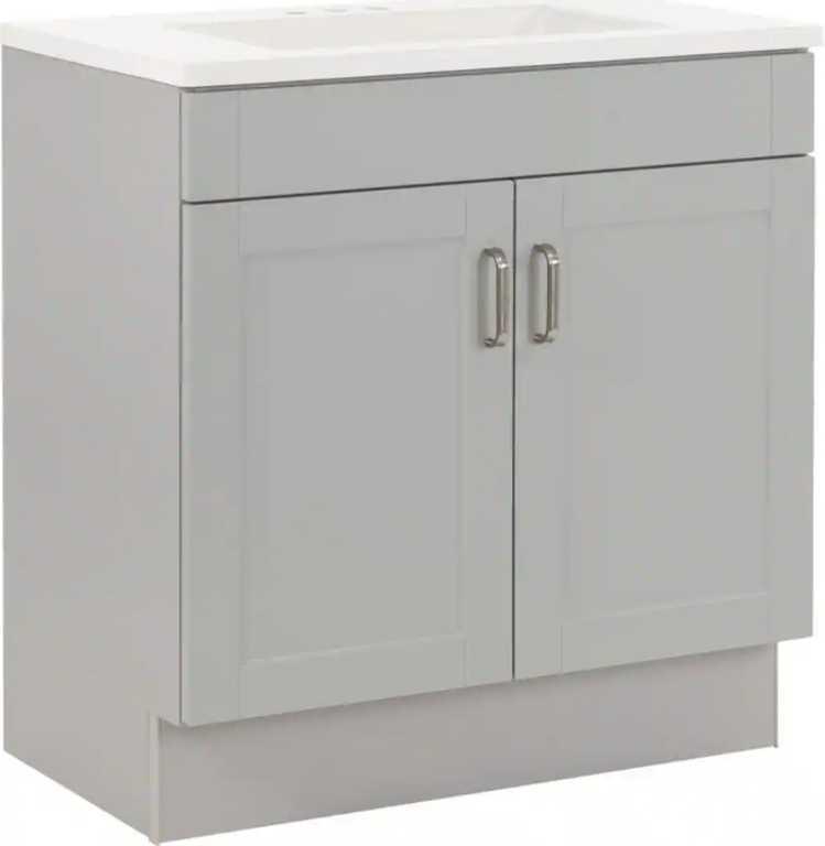 Glacier Bay Penford 37 in. W x 19 in. D x 33 in. H Single Sink Freestanding Bath Vanity in Pearl