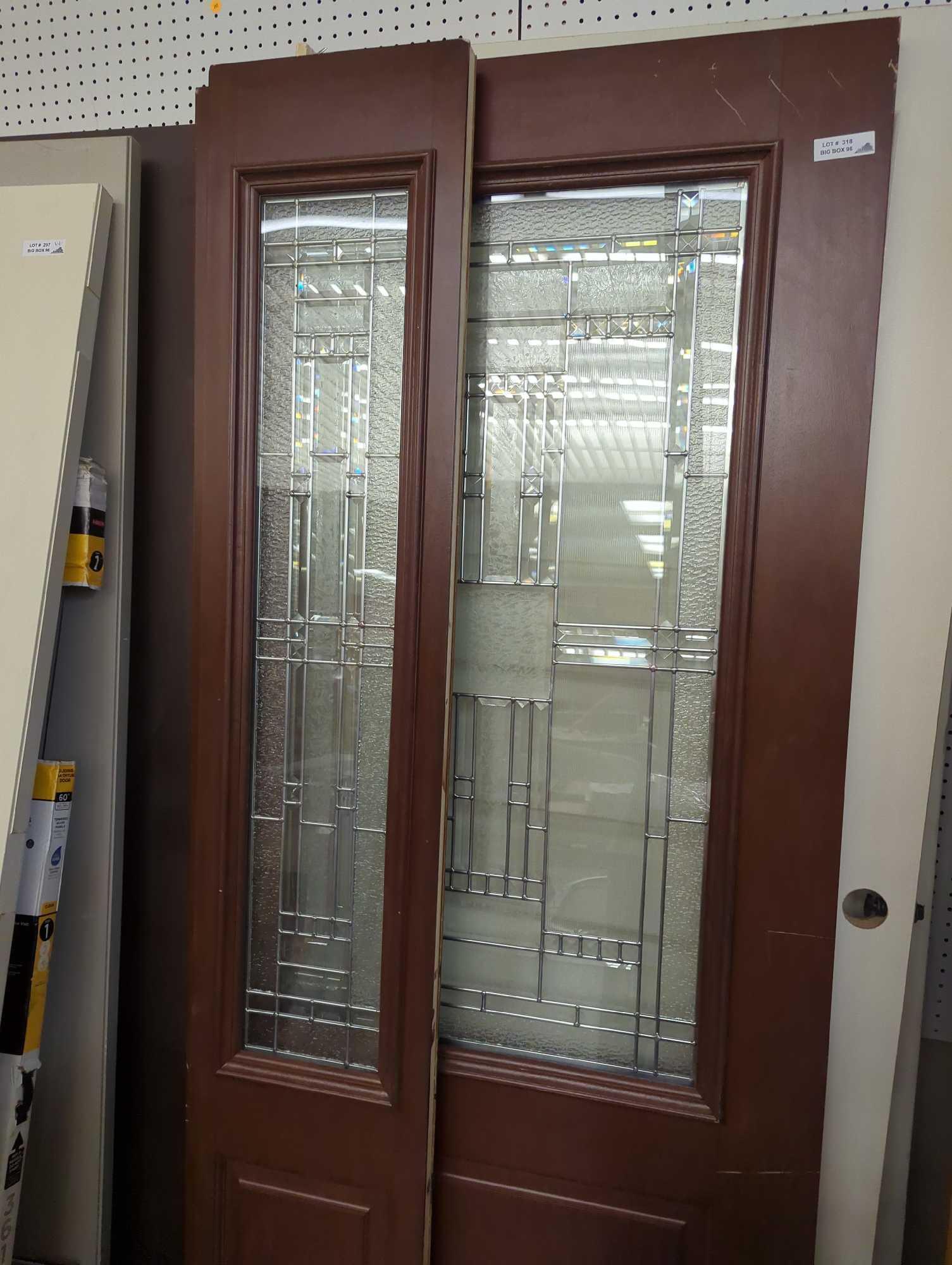 (Store Model Door) Feather River Doors Preston Zinc 3/4 Lite With One Side Lite in Color Chocolate,