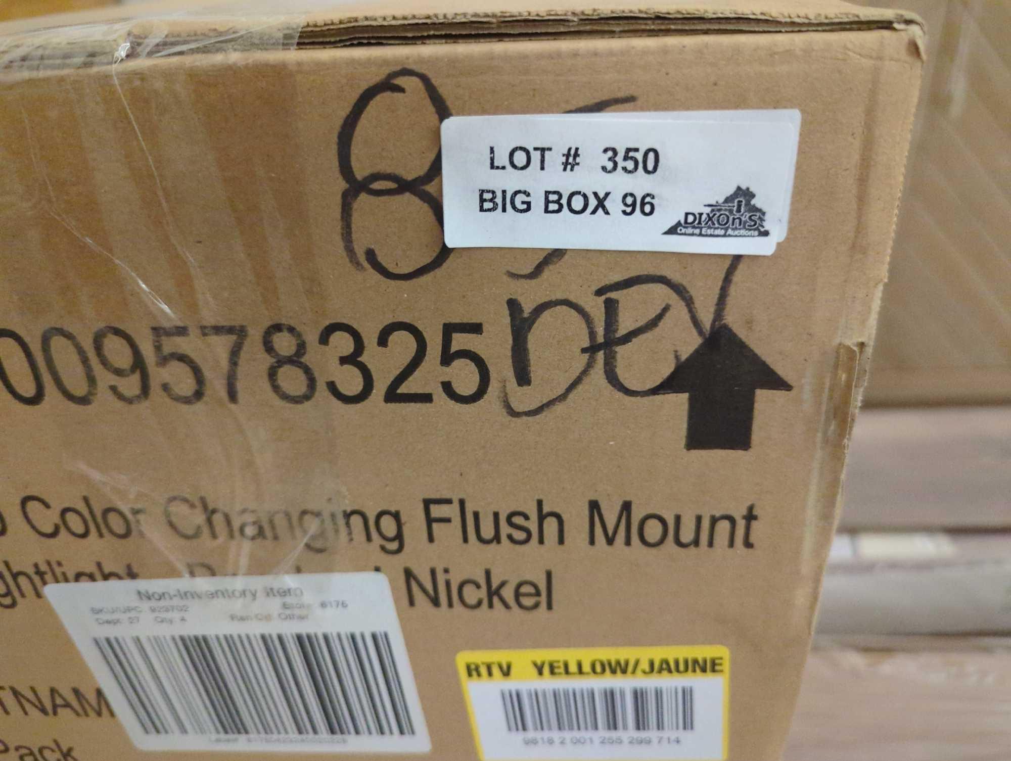 Box Lot of 2 Commercial Electric 15 in. Brushed Nickel Orbit LED Flush Mount Ceiling Light Night