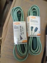 Lot of 3 HDX Extension Cords Including (2) 10 ft. 16-Gauge/2 Green Braided Extension Cord (Retail