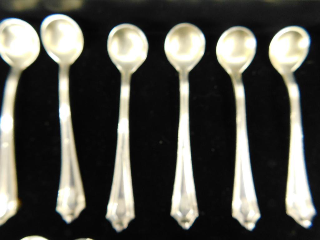 Sterling Silver - 10 Salt Spoons - 6 and 4 Matching - 37.0 Grams