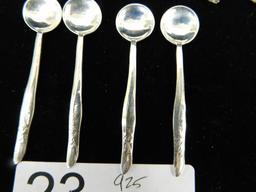 Sterling Silver - 10 Salt Spoons - 6 and 4 Matching - 37.0 Grams