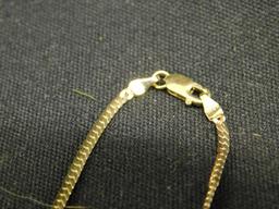 10K Yellow Gold Necklace - 17.5" - Diamond - 3.8 Grams TW