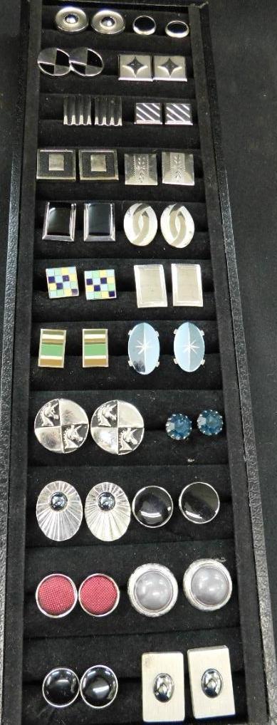 Tray Lot of Vintage Mens Cuff Links