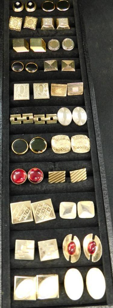 Tray Lot of Vintage Mens Cuff Links