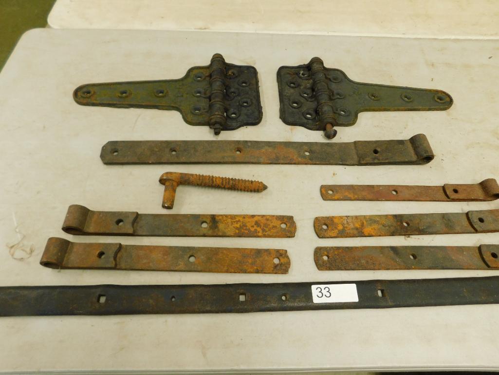 Box Lot of Old Hinges