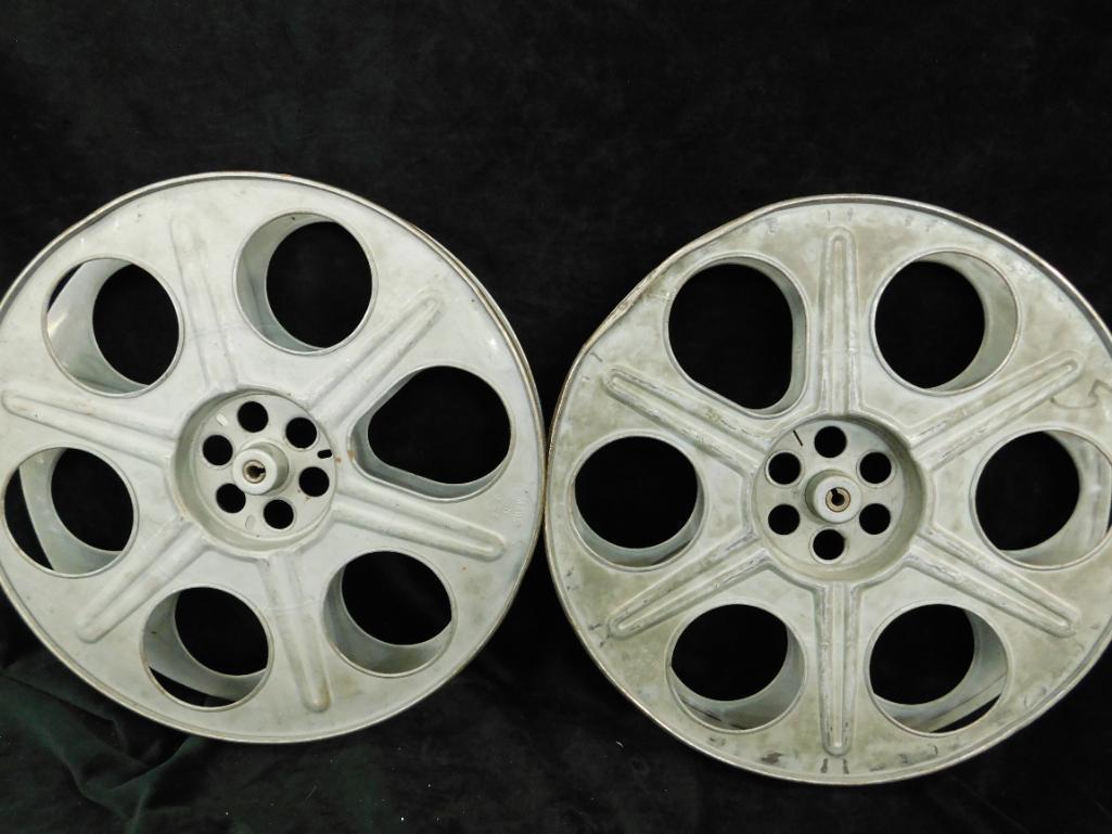 Pair of Vintage Film Reels - Each 2" x 14.5"