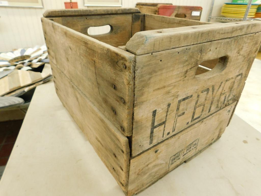 Vintage Swimley Box Co. - "H.F. Byrd" Wood Apple Crate - Virginia - 13" x 18" x 15"