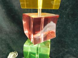 Modern Lucite / Acrylic Table Lamp - Multi Colors - 32" x 7" x 7"