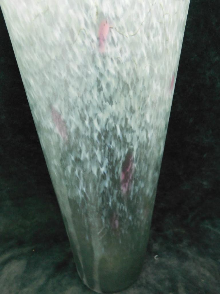 Signed CB Glass - Studio Art Glass Vase - 15.5" x 6" x 5"
