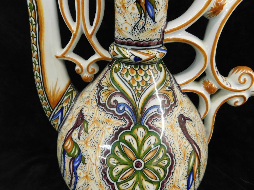 "Ceramica Conimbriga" - Portugal - Hand Made Porcelain Pitcher/Coffee Pot with Stopper