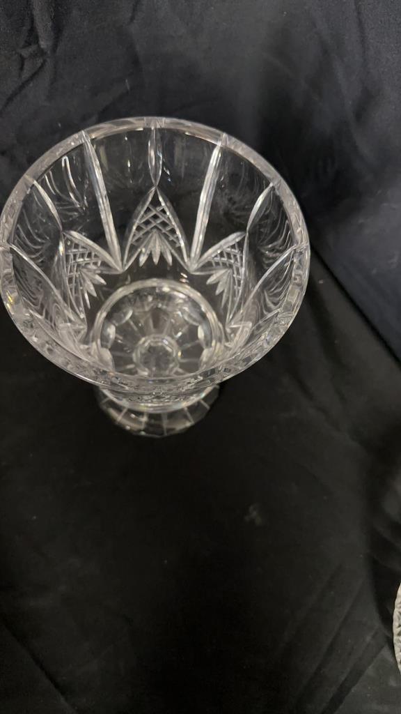 CRYSTAL VASE, BLASKET & CENTERPIECE BOWL