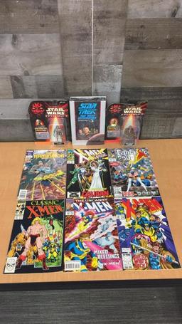 STAR WARS FIGURINES, STAR TREK VHS, MARVEL COMICS