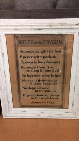 "TAVERN RULES" & RUSSIA REFLECTION FRAMED ART