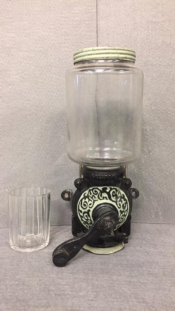 ANTIQUE BRIGHTON WALL MOUNT COFFEE GRINDER