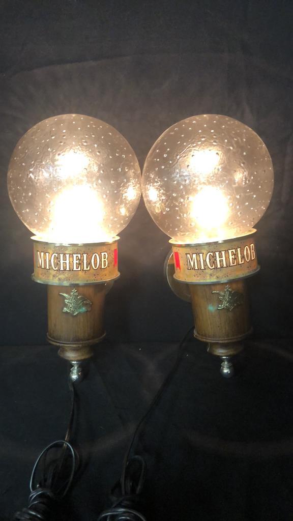 MICHELOB WALL SCONCE BEER ADVERTISMENT LAMPS