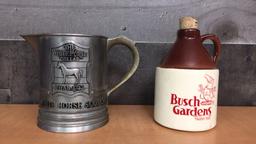 WHITE HORSE WHISKY PITCHER & BUSCH GARDENS JUG