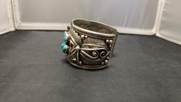 STERLING SILVER HENRY ADDIKIE NATIVE BRACELET. 139