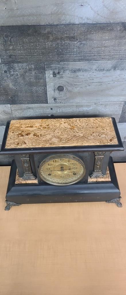 SETH THOMAS LION HEAD MANTLE CLOCK W/ CLAW FEET