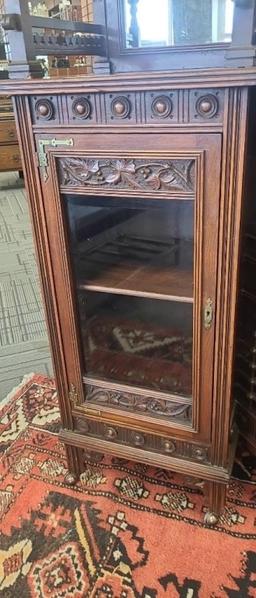 ANTIQUE GOTHIC REVIVIAL CURIO CABINET